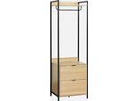 Modulo Armadio Con 1 Armadio, 2 Cassetti E 1 Ripiano, Nero