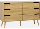 Cassettiera Effetto Legno, 6 Cassetti, Effetto Frassino