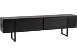 Dmora Mobile Porta Tv Lilith 29.5X180X50H Cm Nero Nero, Apertura A Ribalta 2 Vani