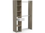 Dmora Guardaroba Grande Floriana 39.5X183H Cm Marrone Rovere, Appendiabiti Un Cassetto