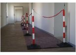 Palo Di Sbarramento Pe/Pvc Rosso/Bianco D.40Mm Per L'installazione Testa Del Palo Con 4 Portacatena