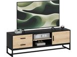Homcom Mobile Tv Lavagna Tv Con Scomparto, Cassetti, 2 Vani A Giorno Lunghezza 140 Cm Lavagna Tv Con Gestione Dei Cavi Per Televisori Fino A 60 Pollici