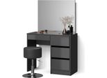 Livinity Tavolo Da Toeletta Imola, 90 Cm Con Sgabello, Antracite/Antracite