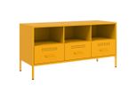 Syfax™ Mobile Tv Giallo Senape 100,5X39X50,5 Cm In Acciaio