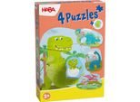 2, 2X3, 4 Pezzi Puzzle Per Bambini Haba 4 Primi Puzzle Dinos Con Figura In Legno Babydino 2012186002