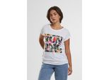 Mr. Tee - Donna Run Dmc - Maglietta Floreale Bianca - Xs
