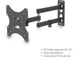 Fch Supporto A Parete Per Tv Da 26 A 50 Pollici Con Livella A Bolla D'aria, Inclinabile, Girevole Per Vesa Max. 200X200, Fino A 30 Kg - Nero