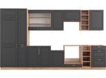 Vicco Cucina Componibile Fame-Line, 355 Cm Senza Piano Di Lavoro, Antracite Country House/Oro Kraft Oak