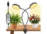 Lampada Per Piante A Luce Solare Con Morsetto A Led A Spettro Completo Per La Coltivazione Di Piante Da Interno (Timer, 3 Modalità, Luminosità A 5 Livelli)