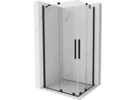 Mexen Velar Duo Cabina Doccia Scorrevole 90 X 80 Cm, Trasparente, Nero - 871-090-080-02-70