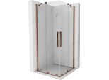 Mexen Velar Duo Cabina Doccia Scorrevole 90 X 90 Cm, Trasparente, Oro Rosa - 871-090-090-02-60