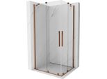 Mexen Velar Duo Cabina Doccia Scorrevole 90 X 80 Cm, Trasparente, Oro Rosa - 871-090-080-02-60