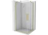 Mexen Velar Duo Cabina Doccia Scorrevole 90 X 80 Cm, Trasparente, Oro Spazzolato - 871-090-080-02-55