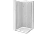 Mexen Roma Cabina Doccia A Battente 80 X 80 Cm, Trasparente, Cromo + Piatto Doccia Flat - 854-080-080-01-00-4010