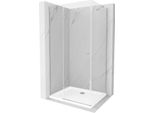 Mexen Roma Cabina Doccia A Battente 110 X 80 Cm, Trasparente, Cromato + Piatto Doccia Flat - 854-110-080-01-00-4010