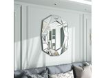 Specchio Da Parete Wisfor Grande Design A Diamante, Specchio Da Bagno Argento Specchio Decorativo Da Parete, Specchio In Vetro Per Bagno, Soggiorno, Corridoio 100×72 Cm
