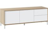 Dmora Mobile Porta Tv Alva 41X130X47H Cm Bianco, 2 Vani 2 Ante