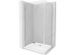 Mexen Lima Cabina Doccia Pieghevole 110 X 100 Cm, Trasparente, Cromo + Piatto Doccia Flat - 856-110-100-01-00-4010