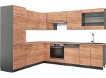 Vicco Cucina Angolare Completa Fame-Line, 227 X 287 Cm , Pt Rovere, Quercia Dorata/Antracite