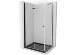Mexen Lima Cabina Doccia Pieghevole 80 X 120 Cm, Trasparente, Nera + Piatto Doccia Flat, Nero - 856-080-120-70-00-4070B