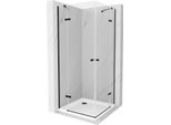 Mexen Roma Duo Cabina Doccia A Battente 80 X 80 Cm, Trasparente, Nero + Piatto Doccia Flat - 854-080-080-70-02-4010B
