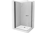Mexen Pretoria Duo Cabina Doccia A Battente 90 X 80 Cm, Trasparente, Nera + Piatto Flat - 852-090-080-70-02-4010B