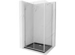 Mexen Lima Cabina Doccia Pieghevole 80 X 120 Cm, Trasparente, Cromo + Piatto Flat, Nero - 856-080-120-01-00-4070