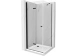 Mexen Lima Cabina Doccia Pieghevole 70 X 70 Cm, Trasparente, Nera + Piatto Doccia Flat, Bianco - 856-070-070-70-00-4010B