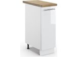 Vicco Armadio Cucina Dispensa Alto Fame-Line, 30 Cm , Pt Rovere, Bianco Lucido/Bianco