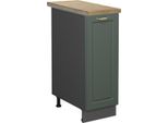 Vicco Armadio Cucina Dispensa Alto Fame-Line, 30 Cm , Pt Rovere, Verde-Oro Country House/Antracite