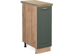 Vicco Armadio Cucina Dispensa Alto Fame-Line, 30 Cm , Pt Rovere, Verde-Oro Country House/Quercia Dorata