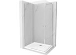 Mexen Roma Duo Cabina Doccia Con Porta Battente 100 X 90 Cm, Trasparente, Cromo + Piatto Flat - 854-100-090-01-02-4010