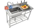 Vevor Lavello In Acciaio Inox, Set Di Lavelli A Vasca Singola Indipendenti Per Cucina Commerciale Con Banco Di Lavoro, 50 X 33 X 22 Cm Lavello A Vasca Singola Con Rubinetto Per Garage, Ristorante, Lavanderia