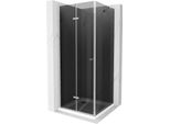 Mexen Lima Cabina Doccia Pieghevole 70 X 70 Cm, Grafite, Cromo + Piatto Flat, Bianco - 856-070-070-01-40-4010
