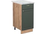 Vicco Mobiletto Base Per Cucina Fame-Line, 40 Cm , Pt Marmo, Verde-Oro Country House/Quercia Dorata