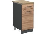 Vicco Mobiletto Base Per Cucina Fame-Line, 40 Cm , Pt Rovere, Quercia Dorata/Antracite