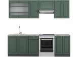 Vicco Cucina Componibile Fame-Line, 240 Cm , Pt Marmo, Verde-Oro Country House/Antracite