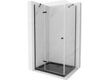 Mexen Roma Cabina Doccia Ad Anta Battente 120 X 90 Cm, Trasparente, Nera + Piatto Flat, Nero - 854-120-090-70-00-4070B