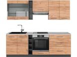 Vicco Cucina Componibile Fame-Line, 235 Cm , Pt Marmo, Quercia Dorata/Antracite