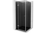 Mexen Roma Cabina Doccia A Battente 80 X 80 Cm, Grafite, Cromo + Piatto Flat, Nero - 854-080-080-01-40-4070