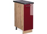 Vicco Armadio Cucina Dispensa Alto Fame-Line, 30 Cm , Pt Antracite, Rosso Bordeaux Lucido/Quercia Dorata