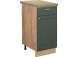 Vicco Mobiletto Base Per Cucina Fame-Line, 40 Cm , Pt Rovere, Verde-Oro Country House/Quercia Dorata