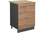 Vicco Mobiletto Base Cucina Fame-Line, 60 Cm , Pt Rovere, Quercia Dorata/Antracite