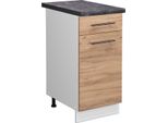 Vicco Mobiletto Base Per Cucina Fame-Line, 40 Cm , Pt Antracite, Quercia Dorata/Bianco
