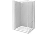 Mexen Pretoria Duo Cabina Doccia Battente 90 X 80 Cm, Trasparente, Cromo + Piatto Doccia Flat - 852-090-080-01-02-4010