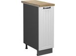 Vicco Armadio Cucina Dispensa Alto Fame-Line, 30 Cm , Pt Rovere, Bianco Casa Di Campagna/Antracite