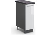 Vicco Armadio Cucina Dispensa Alto Fame-Line, 30 Cm , Pt Antracite, Bianco Lucido/Antracite