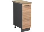 Vicco Armadio Cucina Dispensa Alto Fame-Line, 30 Cm , Pt Rovere, Quercia Dorata/Antracite
