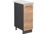 Vicco Armadio Cucina Dispensa Alto Fame-Line, 30 Cm , Pt Marmo, Quercia Dorata/Antracite