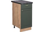 Vicco Mobiletto Base Per Cucina Fame-Line, 40 Cm , Pt Antracite, Verde-Oro Country House/Quercia Dorata
